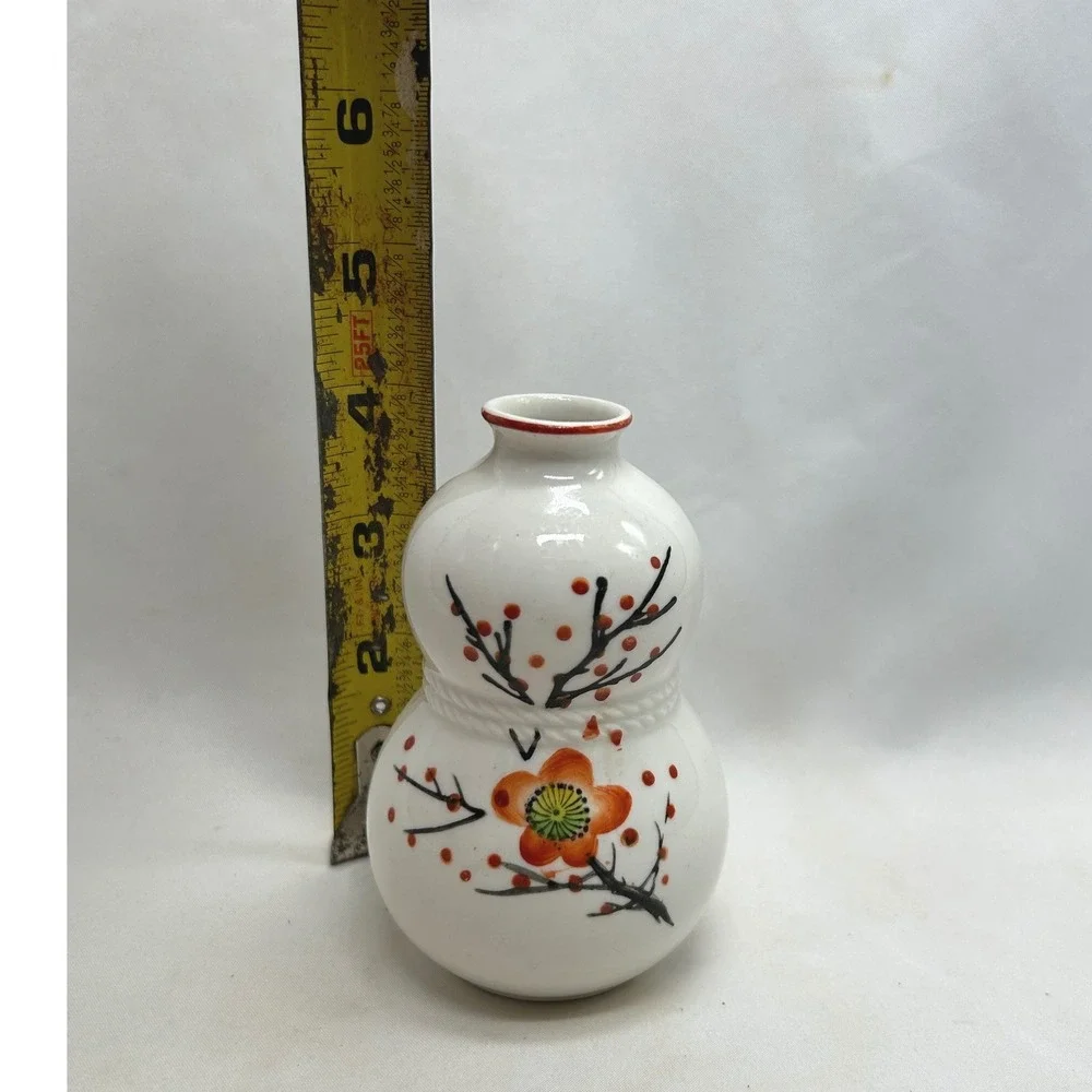 Vintage Moriyama SGK Double Gourd Floral Vase Occupied Japan Allied Forces 4in‎